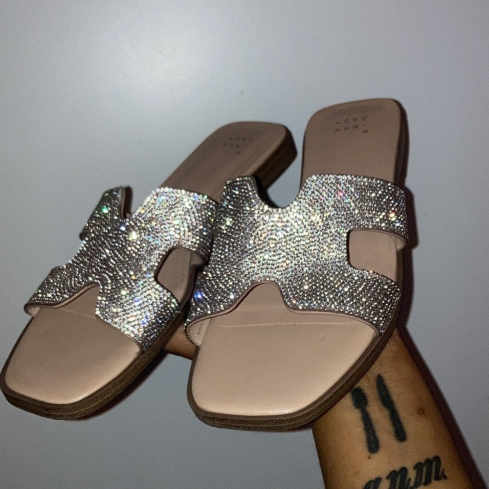 Silver sandals. Like new ,worn once.